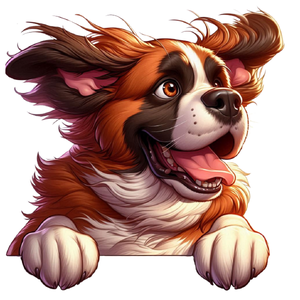 Dog 16 Saint Bernard Cartoon 2 [Version 2] Original