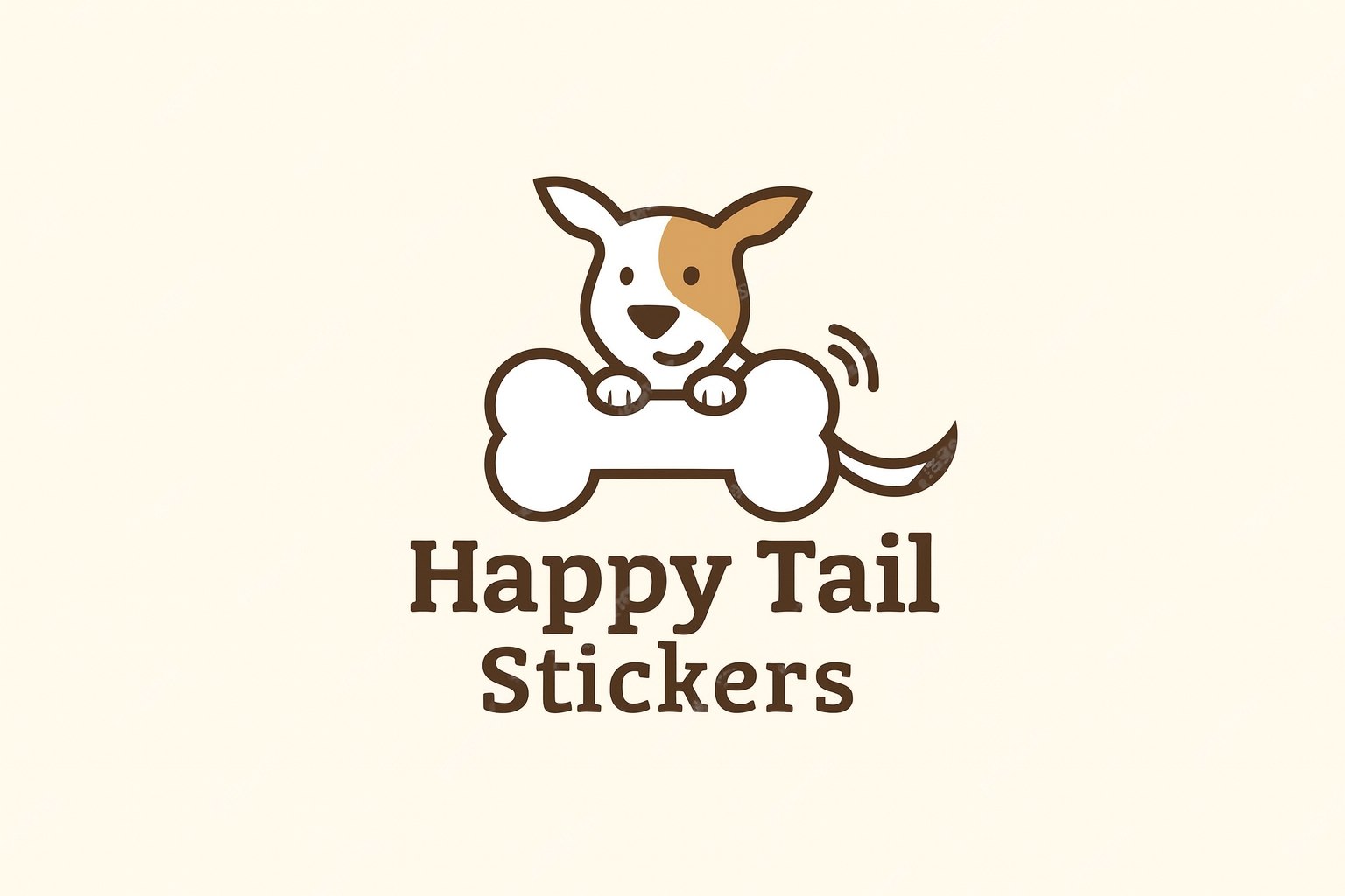 Happy Tails Stickers - Dog with Bone Logo